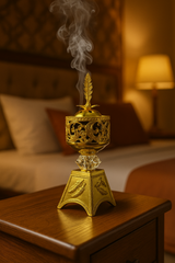 Luxury Golden Bakhoor Dan with Crystal Base – Electric Burner