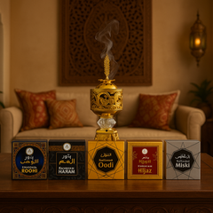 Luxury Golden Bakhoor Dan with Crystal Base – Electric Burner