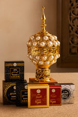 Luxury Pearl-Gold Bakhoor Dan – Arabic Style Incense Burner