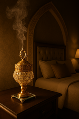 Luxury Crystal Globe Bakhoor Dan – Golden Electric Burner