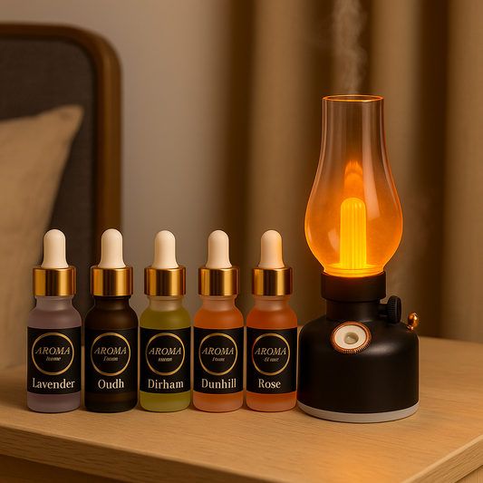 Vintage Lamp Humidifier – LED Aroma Diffuser with Mist & 2 Free Fragrances