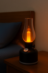 Vintage Lamp Humidifier – LED Aroma Diffuser with Mist & 2 Free Fragrances