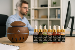 🌿 Dual Wood Grain Humidifier Set – Dark & Light Brown + 2 Free Fragrances