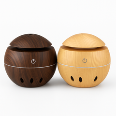 🌿 Dual Wood Grain Humidifier Set – Dark & Light Brown + 2 Free Fragrances