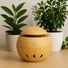 🌿 Dual Wood Grain Humidifier Set – Dark & Light Brown + 2 Free Fragrances