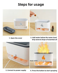 Himalayan Salt Flame Diffuser – 150ML Aroma Humidifier with LED Fire Effect & Timer for Home