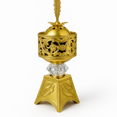 Luxury Golden Bakhoor Dan with Crystal Base – Electric Burner