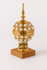 Luxury Pearl-Gold Bakhoor Dan – Arabic Style Incense Burner