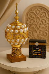 Luxury Pearl-Gold Bakhoor Dan – Arabic Style Incense Burner