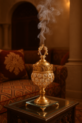 Luxury Crystal Globe Bakhoor Dan – Golden Electric Burner