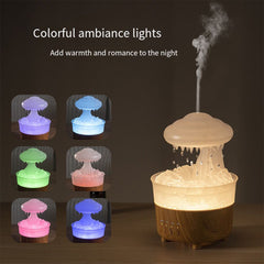 Rain Drop Mushroom Humidifier with LED Light – Water Drip Aroma Diffuser for Home & Bedroom (230ML)