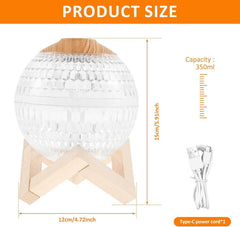 Crystal Ball Humidifier – 7 Color LED Night Light Mist Diffuser (350ML)