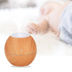 130ml Wood Grain  Diffuser & Aromatherapy Humidifier With 2 Free Humidifier