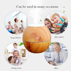 130ml Wood Grain  Diffuser & Aromatherapy Humidifier With 2 Free Humidifier