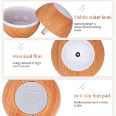 130ml Wood Grain  Diffuser & Aromatherapy Humidifier With 2 Free Humidifier