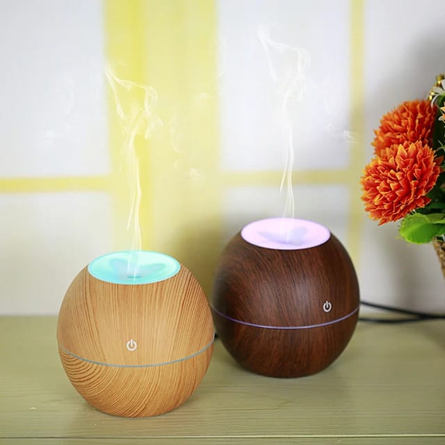 130ml Wood Grain  Diffuser & Aromatherapy Humidifier With 2 Free Humidifier