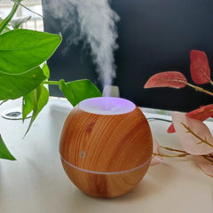 130ml Wood Grain  Diffuser & Aromatherapy Humidifier With 2 Free Humidifier