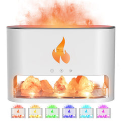 Himalayan Salt Flame Diffuser – 150ML Aroma Humidifier with LED Fire Effect & Timer for Home